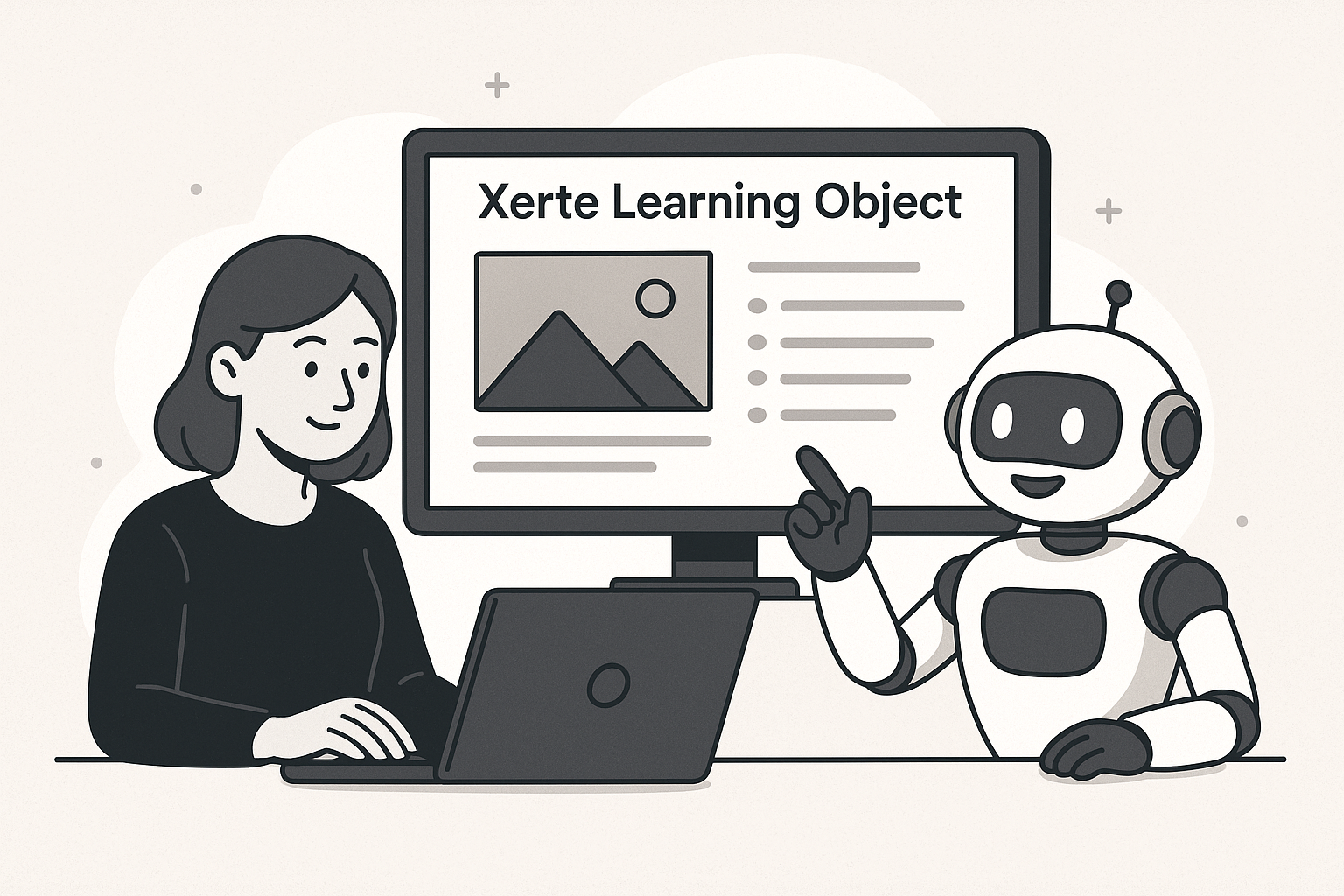 AI helping create a Xerte learning oject. Created by ChatGPT.